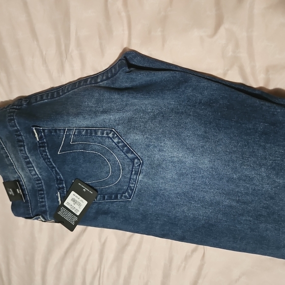 True Religion Blue Relaxed Jeans with Natural Fading